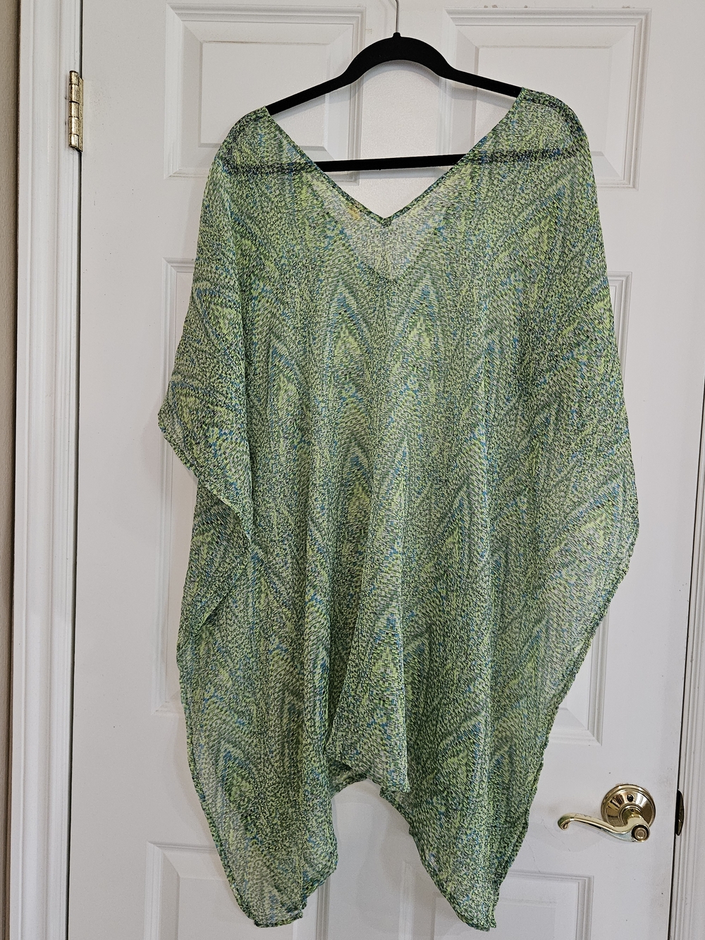 Green Sheer V-Neck Kaftan